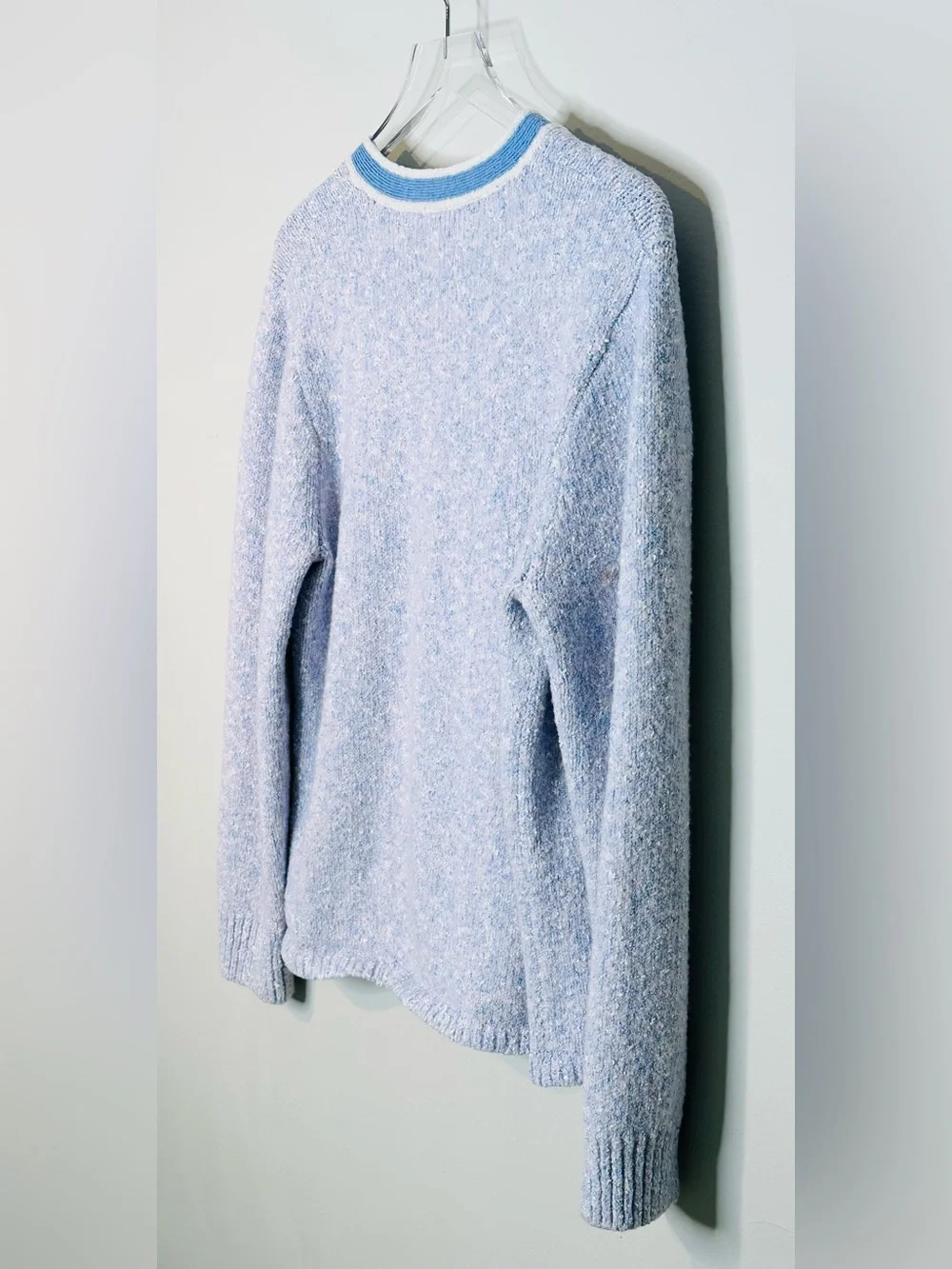J. Crew Marled Lilac Blue Seascape White Knit Sweater Lady Jacket